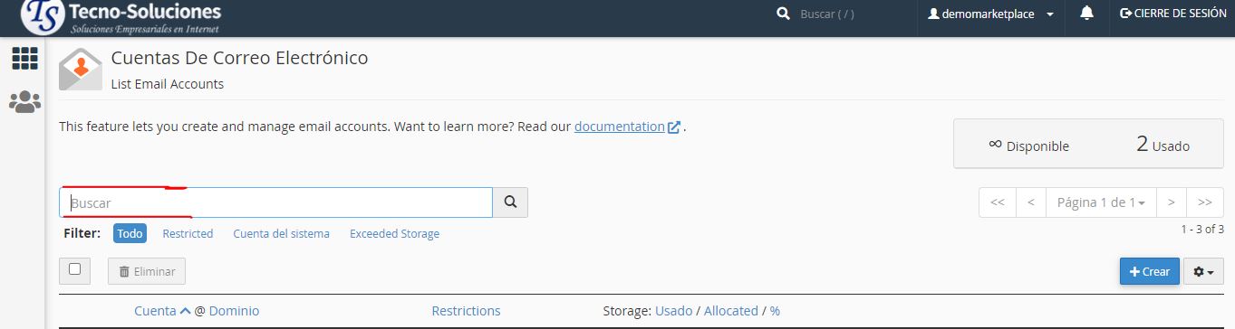 Barra de Búsqueda correos