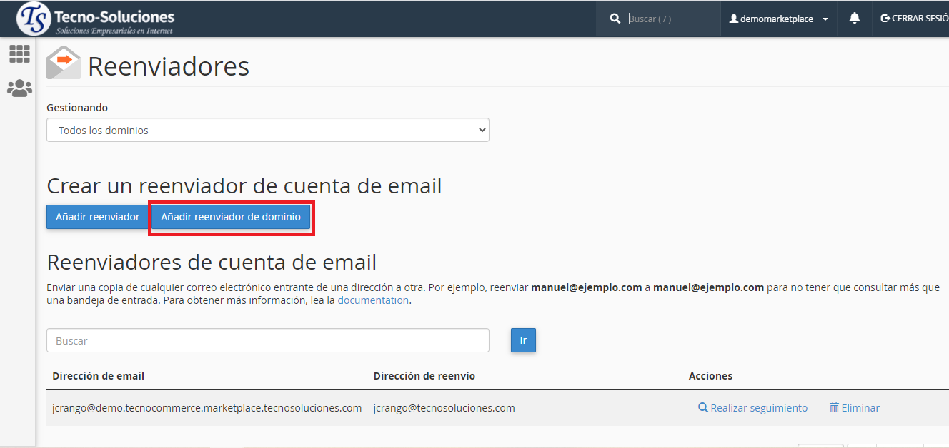 reenviador de dominio