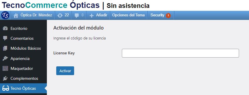 Módulo TecnoCommerce Ópticas