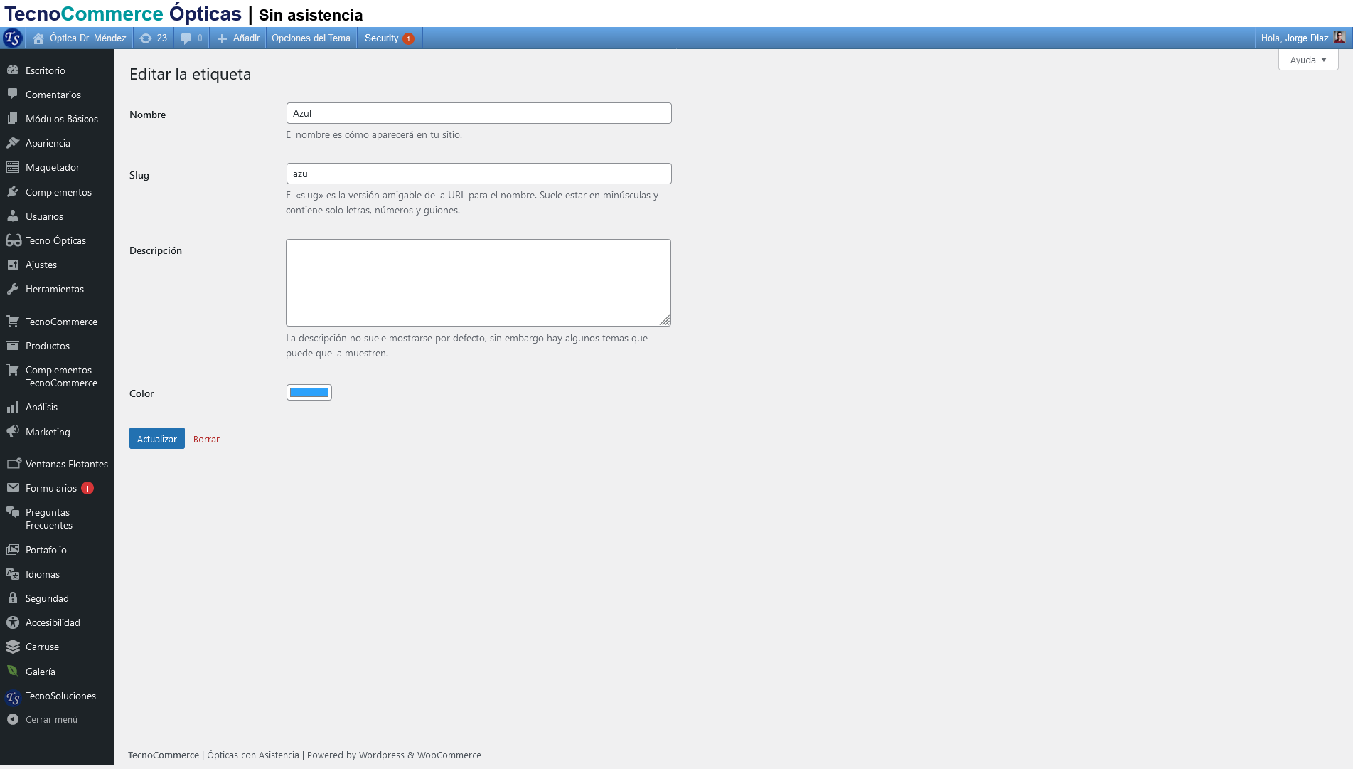 Módulo TecnoCommerce Ópticas