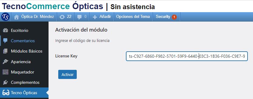 Módulo TecnoCommerce Ópticas