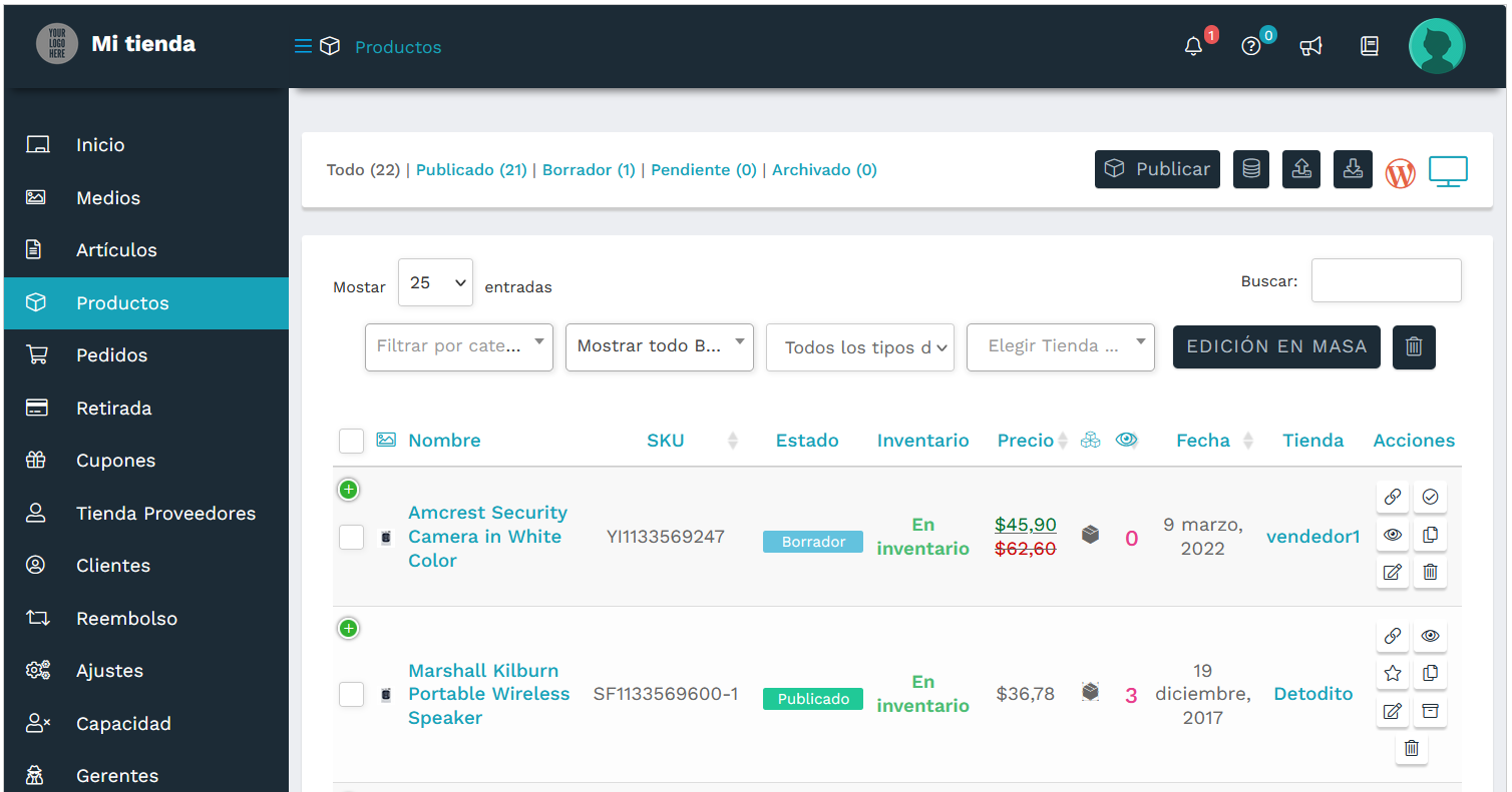TecnoCommerce Marketplace – Manual del Usuario